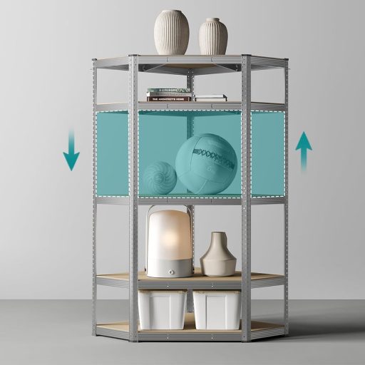 Raft de colț cu 5 etaje 70x70x180