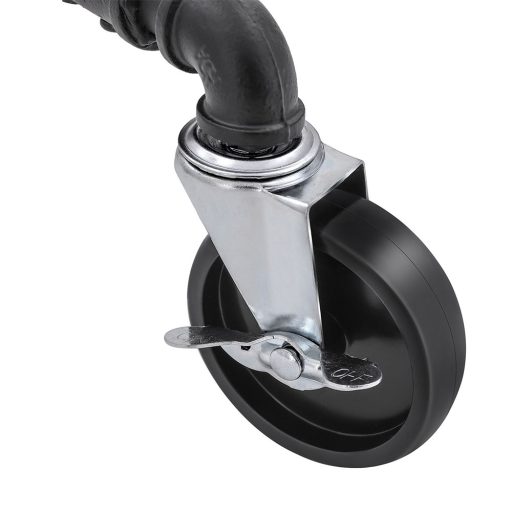 Suport pentru haine dublu pe roți, negru