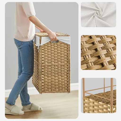 Coș de rufe din plastic, 66 x 33 x 66 cm
