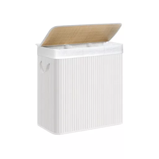 Coș de rufe din plastic, alb