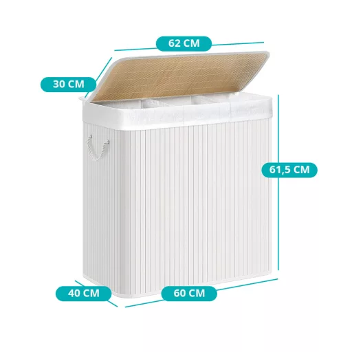 Coș de rufe din plastic, alb