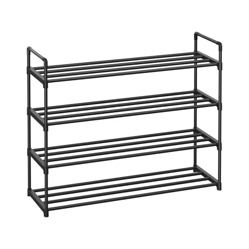 Raft metalic pentru pantofi cu 4 etaje 92x30x72cm