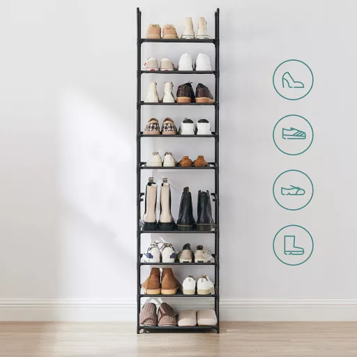 Raft de încălțăminte cu 10 niveluri, 45 x 28 x 173 cm