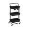 Cărucior de depozitare cu 3 niveluri, negru