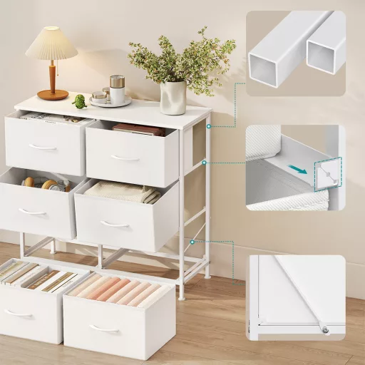 Comodă cu 6 sertare 76.7x30x74.7cm