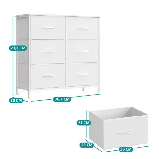 Comodă cu 6 sertare 76.7x30x74.7cm