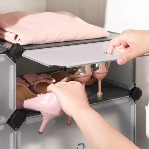 Cabinet de depozitare din plastic, gri
