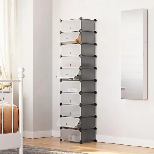 Cabinet de depozitare din plastic, gri