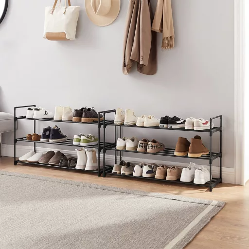 3 szintes fém cipőtartó 2db 92x30x54cm