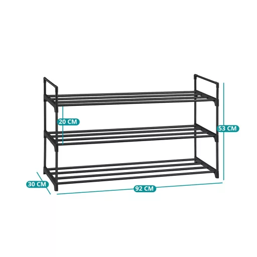 3 szintes fém cipőtartó 2db 92x30x54cm