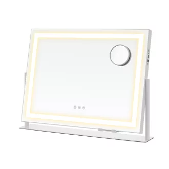 Oglindă de Machiaj LED cu Suport pentru Telefon