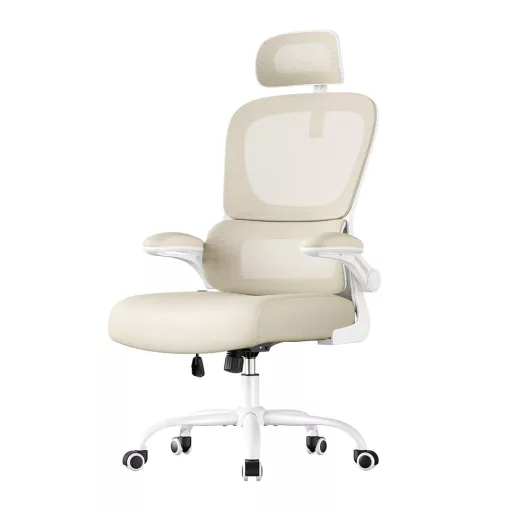 Scaun Ergonomic cu Spătar Reglabil, Bej