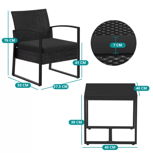 Set de Mobilier de Grădină 3 piese