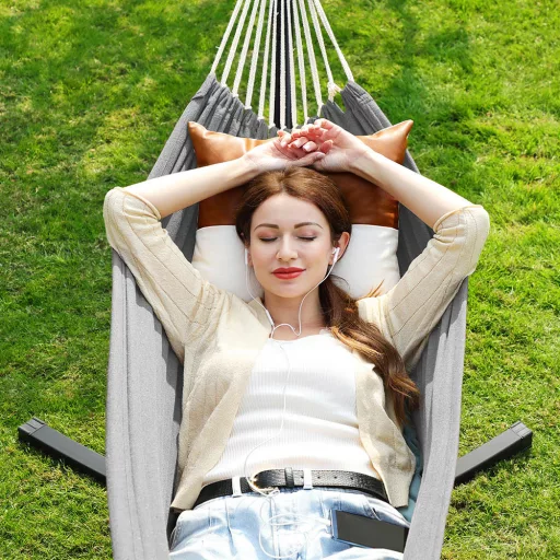 Hamaca cu suport, gri