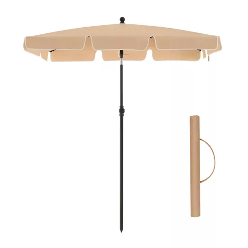 Umbrelă de Soare Reglabilă cu Geantă de Transport, 2x1.25m Nuc