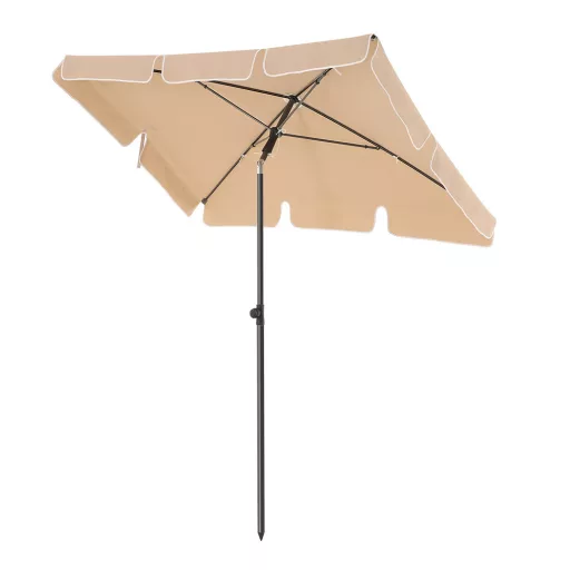 Umbrelă de Soare Reglabilă cu Geantă de Transport, 2x1.25m Nuc