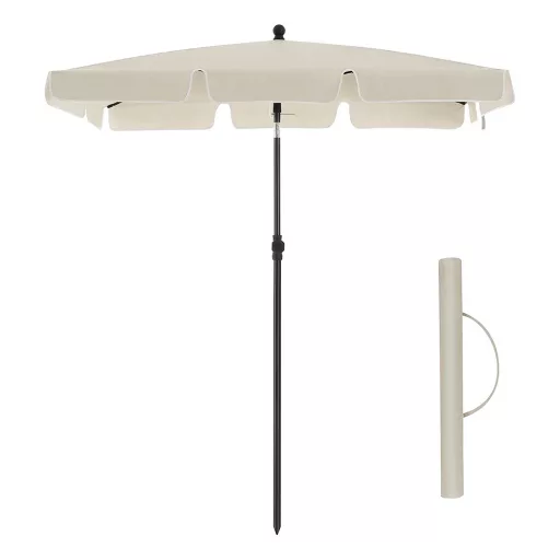 Umbrelă de Soare Reglabilă cu Geantă de Transport, 2x1.25m Bej