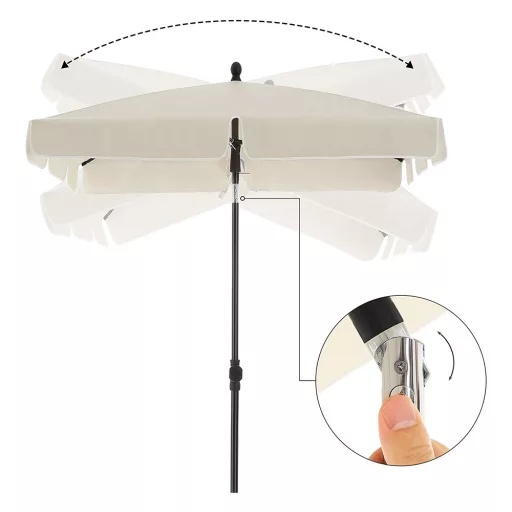 Umbrelă de Soare Reglabilă cu Geantă de Transport, 2x1.25m Bej