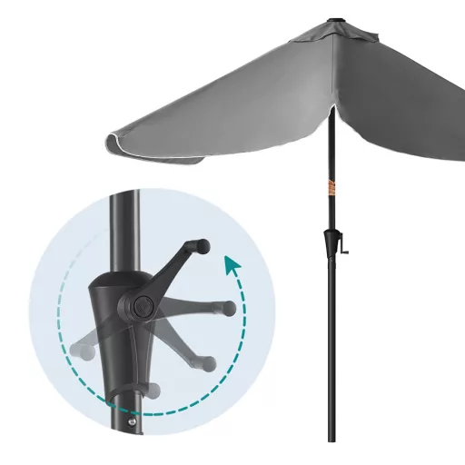 Umbrelă Reglabilă, 2x1.5m Gri