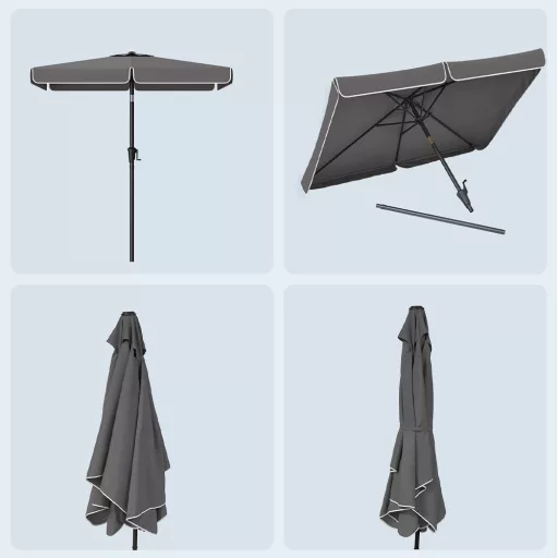 Umbrelă Reglabilă, 2x1.5m Gri