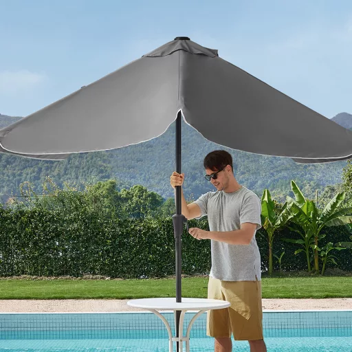 Umbrelă Reglabilă, 2x1.5m Gri