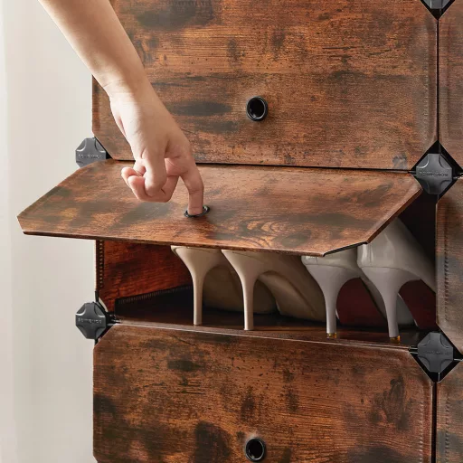 Cabinet de depozitare din plastic, maro rustic