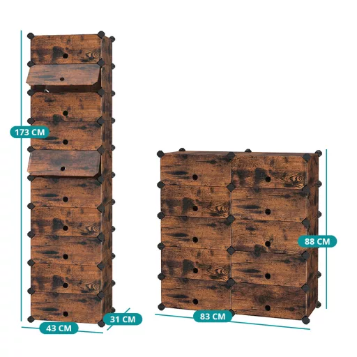 Cabinet de depozitare din plastic, maro rustic