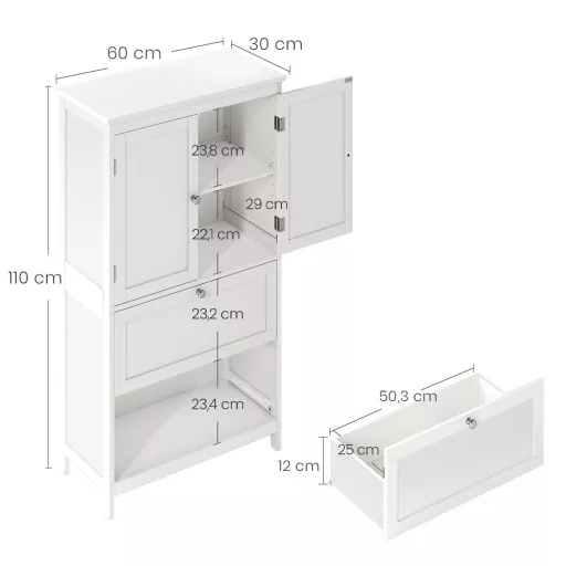 Dulap cu 2 uși și 2 sertare 60x30x110 cm