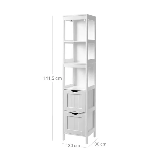 Dulap de depozitare cu 3 rafturi și 2 sertare 30x30x141.5cm