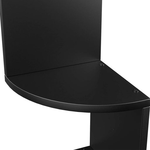 Raft de colț negru 20x20x126cm