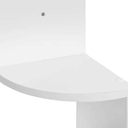 Raft de colț Alb 20x20x126cm