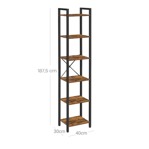 Raft cu 6 etaje pentru depozitare deschisă 40x30x187.5cm