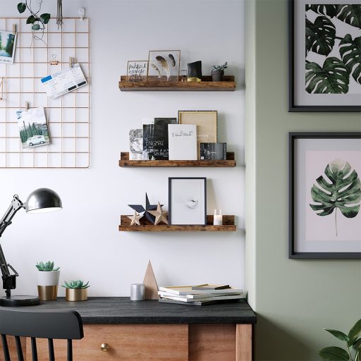 set de rafturi de perete din lemn, 3 piese