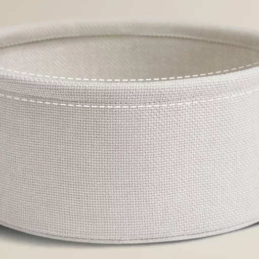 Măsuță de cafea rotundă cu coș textil
