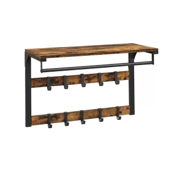 Cuier de perete cu poliță, maro