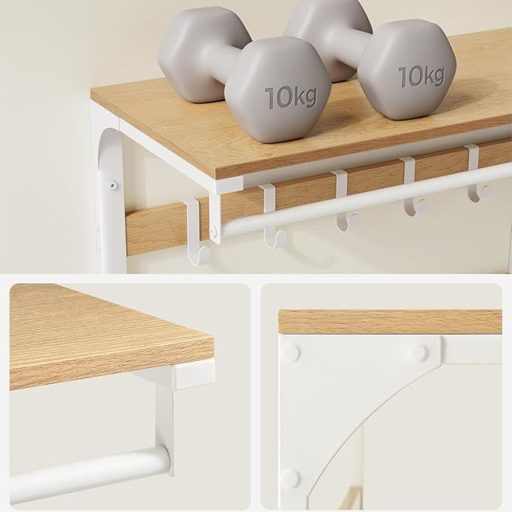 Cuier de perete cu poliță, natur