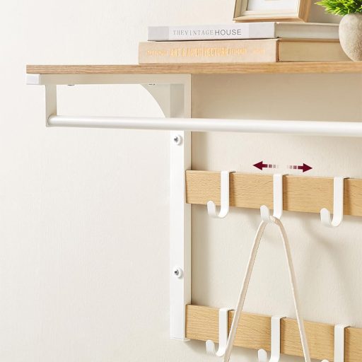 Cuier de perete cu poliță, natur