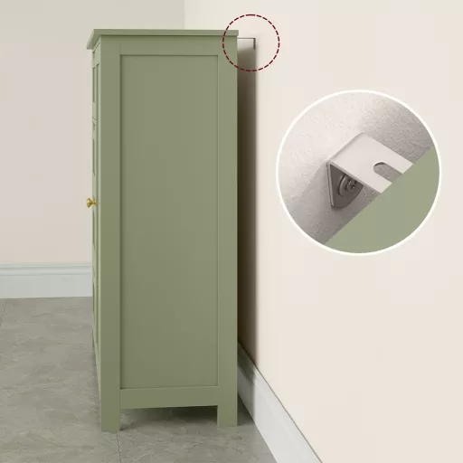 Comodă verde medie 55x30x82.2cm