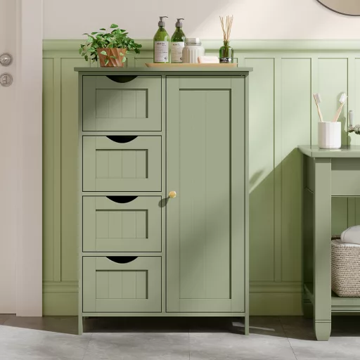 Comodă verde medie 55x30x82.2cm