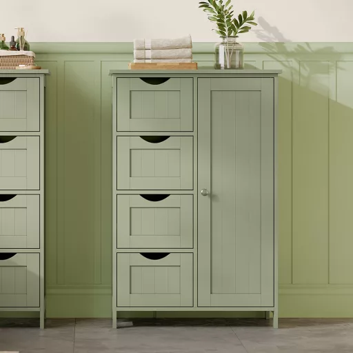 Comodă verde medie 55x30x82.2cm