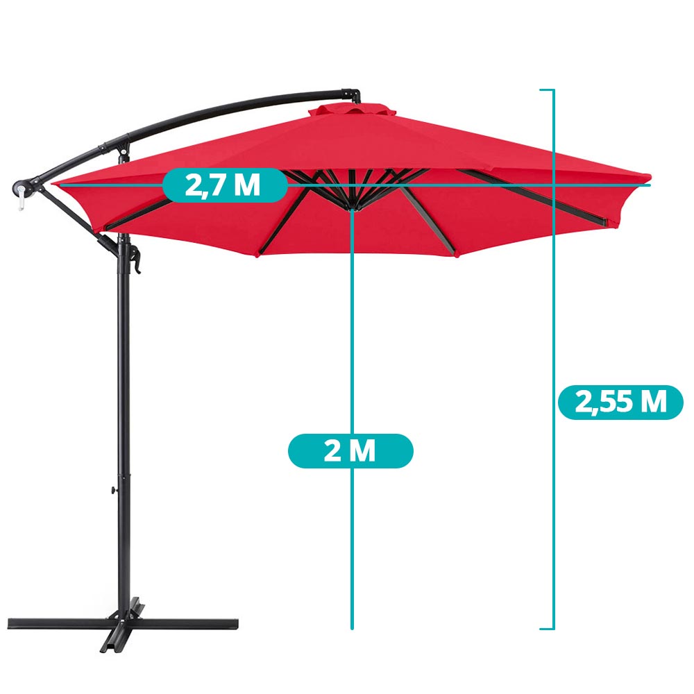 Umbrela De Soare Suspendata 2,7 M - Diferite Culori