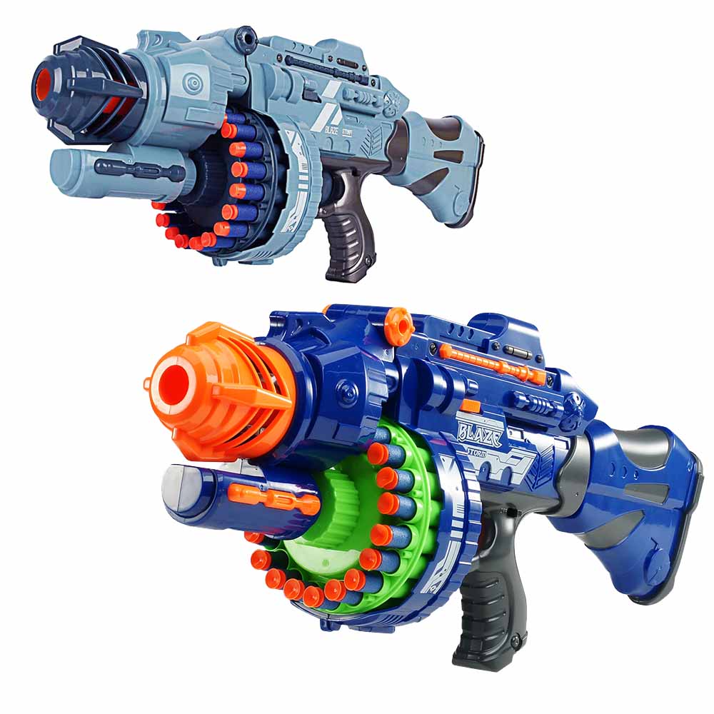 Arma de jucarie cu sunet, in 2 culori, set de proiectile cadou