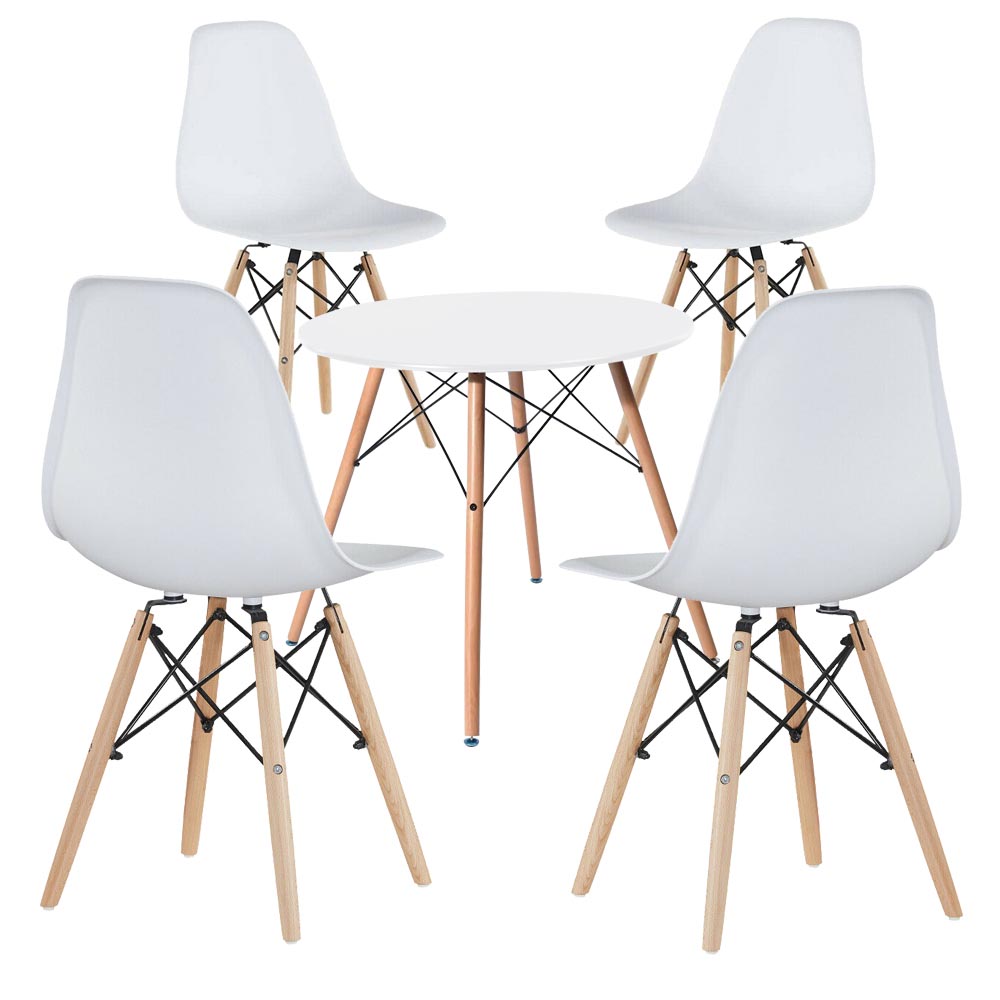 4 buc scaune moderne cu masa pentru bucatarie, 3 culori-alb