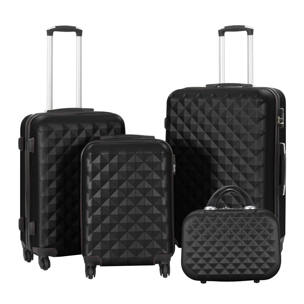 Set valiza de calatorie cu geanta cosmetica, in mai multe culori-negru