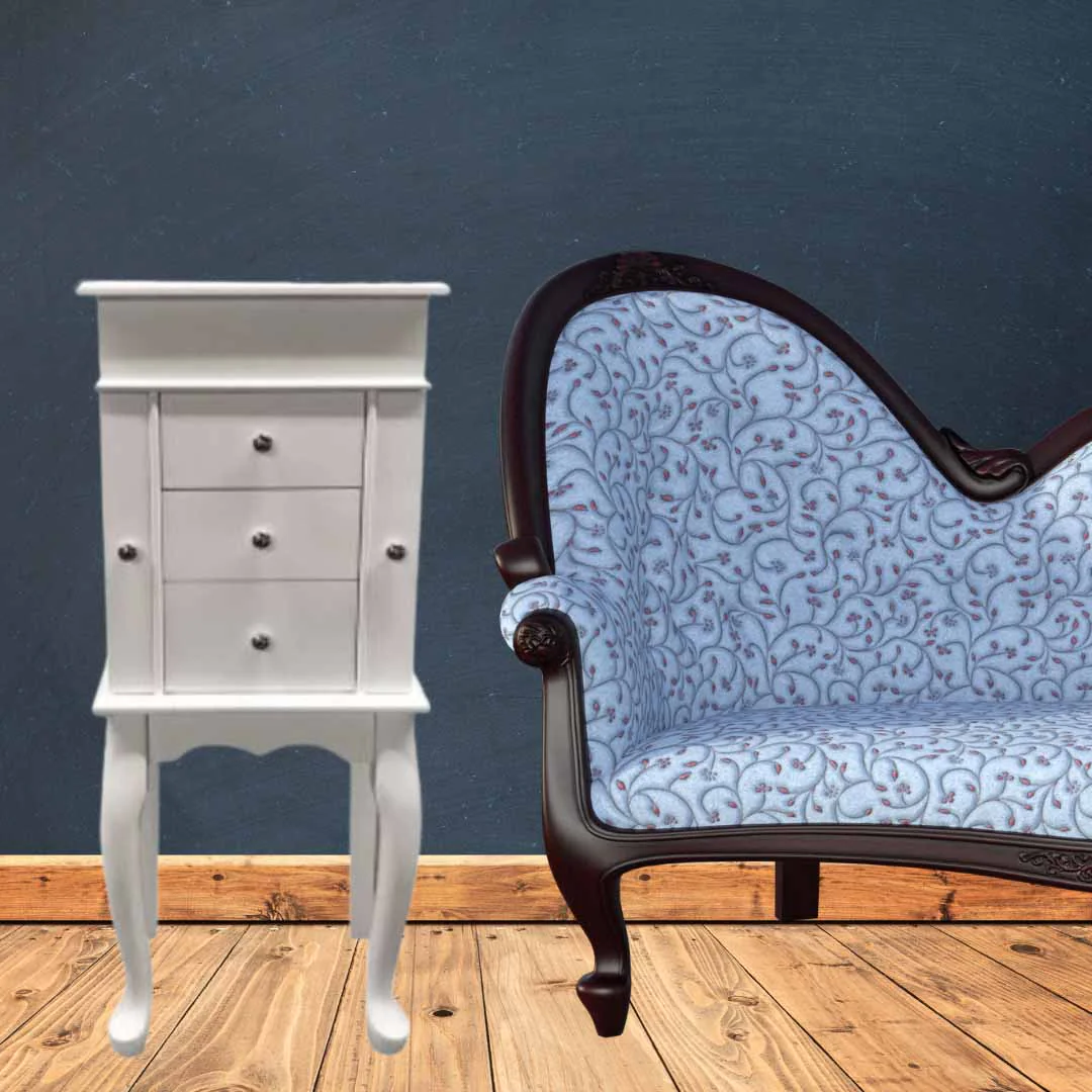 Dulap alb elegant pentru bijuterii