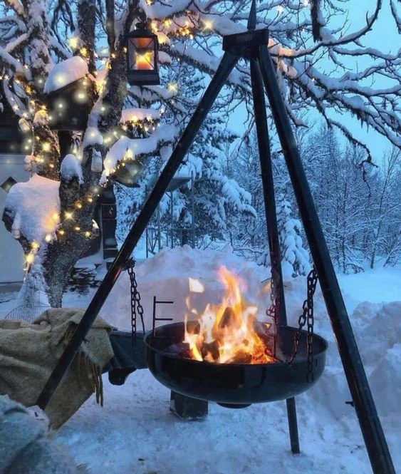 Curte decorată pentru iarnă